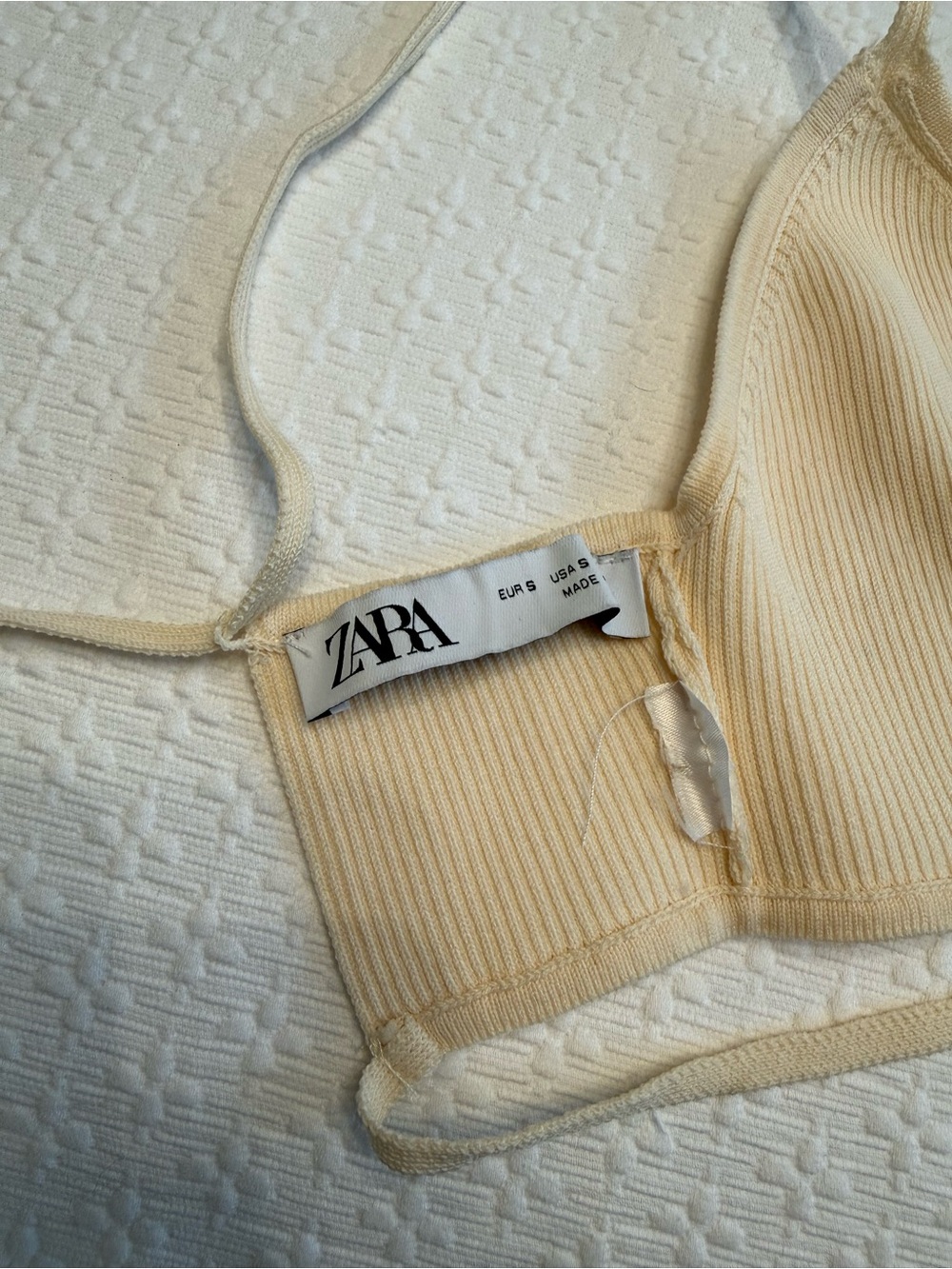 ZARA Ribbed Triangle Bralette - Picture 5 of 7